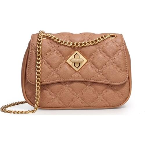 100% Genuine Leather Messenger Bags For Women Small Crossbody Shoulder Summer Bag With Chain Woman Luxury Designer Handbags Sac