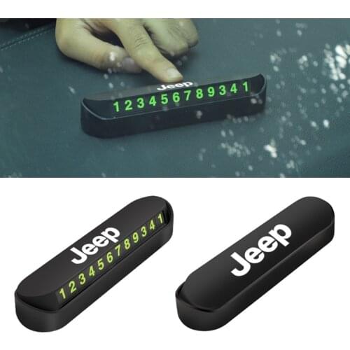 ABS Car Styling Luminous Phone Number Card Plate Temporary Parking Card For Jeep Renegade Commander Liberty Compass Wrangler