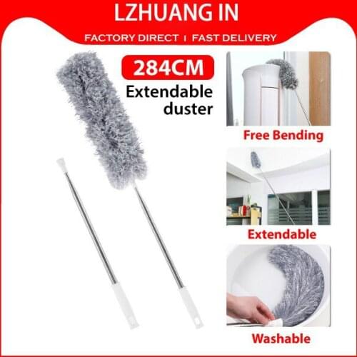 2.8M Soft Microfiber Cleaning Duster Extendable Ceiling Feather Duster Washable Convenient Household Cleaning Brush Microfiber