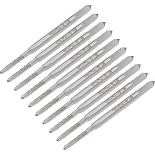 Uxcell Metric Machine Tap M1.6 Thread 0.35 Pitch 3 Straight Flutes H2 High Speed Steel 10pcs