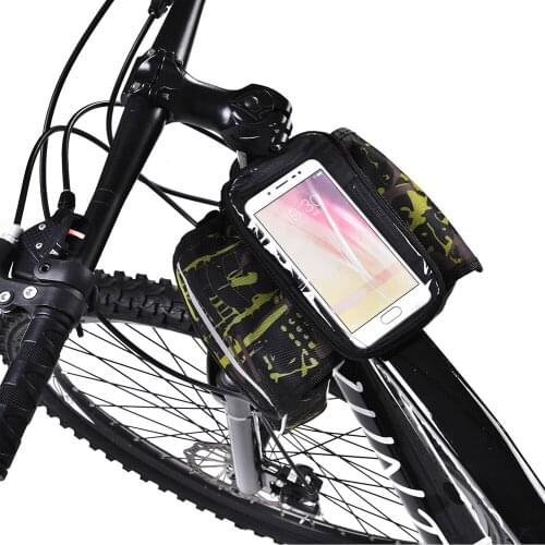 Bicycles Front Beam Cellphone Pouch Waterproof Nylon Package Mountain Bike Saddle Bag Front Tube Bags Mountain Bike Accessories
