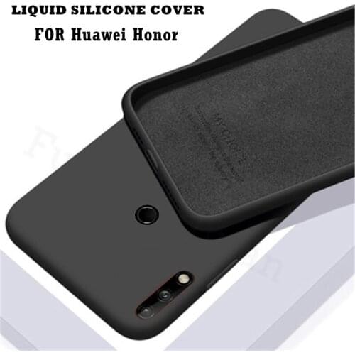 Original Liquid Silicone Case For Huawei Honor 9 10 20 Lite 9i 10i 20s 20e 30i View 30 Pro V30 V20 V10 Play Soft Flocking Cover