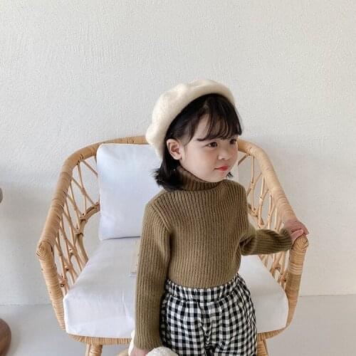 Winter kids children warm sweaters 2020 boys and girls all-match casual 5 colors high collar pullovers