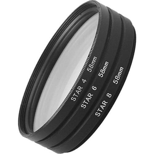 Star Filter 4X 6X 8X Point Line 37 40.5 43 46 49 52 55 58 62 67 72 77 82mm for Canon Sony Nikon DSLR Cameras Lens photography