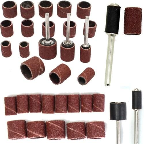 1/2 INCH 3/8 INCH Mixed Sanding Drum Sleeves + Drum Mandrel for Rotary Tool 102pcs