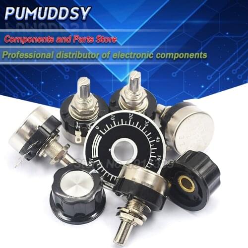 RV24YN20S 1K 2K 5K 10K 20K 50K 100K 200K 500K 1M ohm Single Turn Carbon Film Rotary Taper Potentiometer with A03 knob with dials