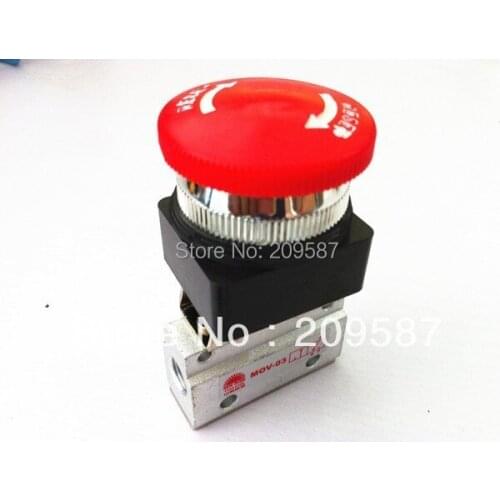 1pcs 2 Way 2 Position 1/8" Thread Push-button switch Pneumatic Mechanical Valve