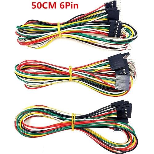 10pcs/Lot 50cm 6Pin Dupont line male to male + male to female and female to female 2.54mm jumper wire Dupont cable for DIY KIT