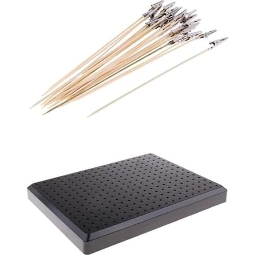 20 Airbrush Alligator Clip Hobby Model Color Inkjet Painting Stick + Holder Airbrush Alligator Clip with Holder Base Set