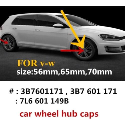 4pcs/set 56mm 65mm 70mm 76mm Car Hub center cap badge for MK5 Golf Passat polo