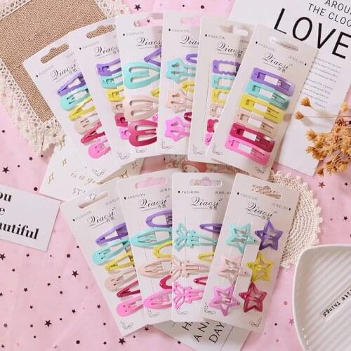 6pcs Hair Clip for Baby Girl Multicolored Metal Snap Hair Clips Cute Glitter Girls Hair Pins Color Barrettes Styling Accessories