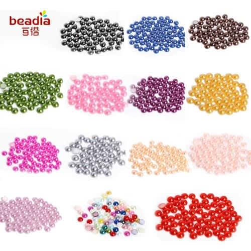 8mm 200pcs 20 color,ABS Imitation Pearls half round Bead ,Pearls round cabochon for crafts, Phone Case/Beauty Nail/crafts diy