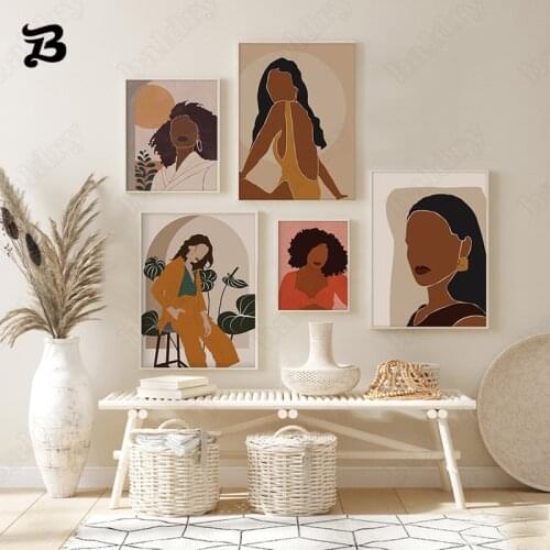 Supermodel Abstract Canvas Painting Wall Art Nordic Posters and Prints Fashion Girls Wall Pictures for Living Room Home Decor