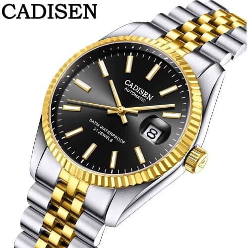 CADISEN Luxury Men Watch Stainless Steel Waterproof Mechanical Watch Fashion Business Sports Watch Men Automatic Watch Relogio