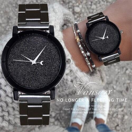 Fashion Womens Watch Retro Quartz Clock Matte Dial Classic Black Stainless Steel Strap Watches For Ladise Montre Femme