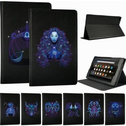 Tablet Case for Amazon Fire 7(5th 7th 9th) /HD8 (6th/7th/8th) /HD10(5th/7th/9th) PU Leather Shockproof Stand Shell Case Cover