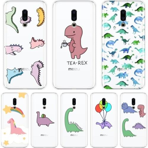 For Meizu U10 U20 Pro 6 7 Plus Case Silicone Cute Dinosaur Kawaii Soft Back Cover For Meizu 16th 16x 15 Lite 16 Plus Phone Case