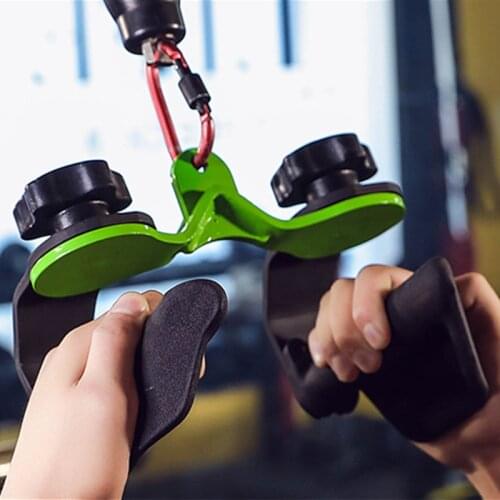 Fitness DIY Pulley Cable Attachments Handles Biceps Triceps Back Blaster T-Bar Lat Pull Down Rowing Bar Ergonomic Hand Grip