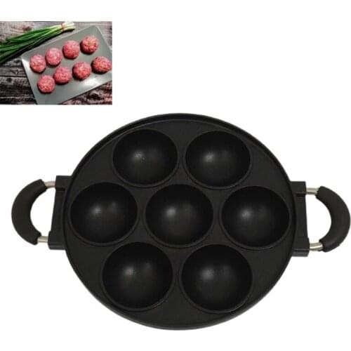 H55A 7-Hole Cast Non-stick Stuffed Pancake Pan Cake Accessories Baking Basket Plate Grill Pot Kitchen Cooking and Baking Tool
