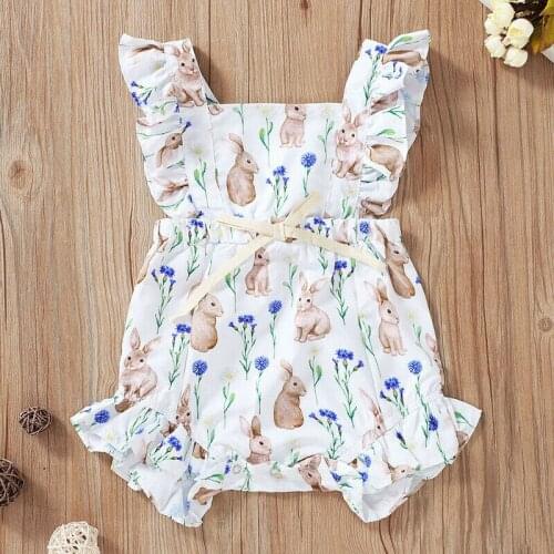 Infant Baby Girls Sleeveless Jumpsuit Fashion Print Clothes Sunsuit