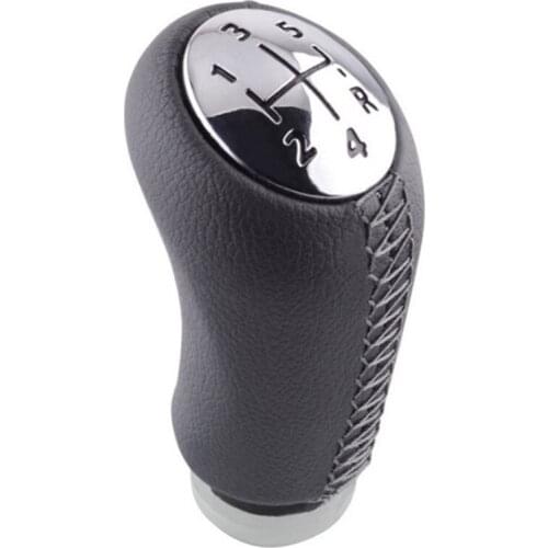 5Speed Leather MT Gear Shift Knob for Renault Megane II MK2 Scenic 2 Clio 3 III MK3 GearShifter Pen Head Ball Black Gray Beige