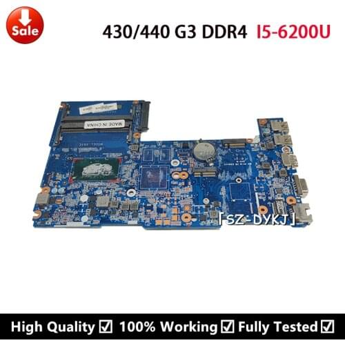 For HP 430 G3 440 G3 Laptop Motherboard SR2EY I5-6200U CPU DDR4 855656-601 855656-001 855656-501 DAX61CMB6D0 Mainboard