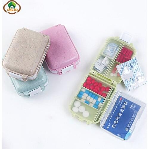 Msjo Pill Organizer Box Travel 7Days Plastic Pill Medicines Storage Box Tablet Organizer Medicine Kit Portable Boxes Bins