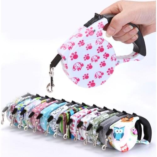 5M Pet Leash For Dog Durable Nylon Retractable Cat Dog Walking Leash Leads Automatic Extending Dog Leash Rope for French Bulldog