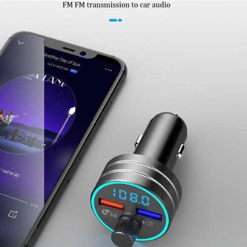 New Auto MP3 Player Car Vehicle Bluetooth FM Transmitter Wireless Handsfree Audio Receiver Dual USB Fast Charger Car Charger