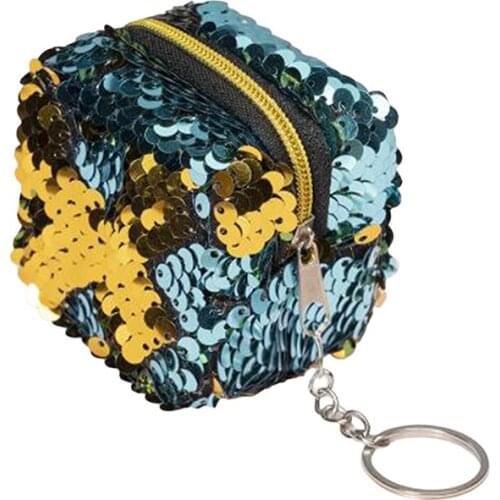 New Adult Fashion With Coin Bag Stereo Sequins Purse High Quality Zippper Mini Wallet Headset Storage Pouch Small Bag For Unisex