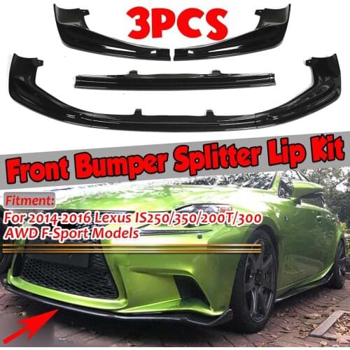 New 3xCar Front Bumper Lip Deflector Lips Splitter Body Kit Spoiler Diffuser Guard For Lexus IS250 IS350 IS300 F-Sport 2014-2016