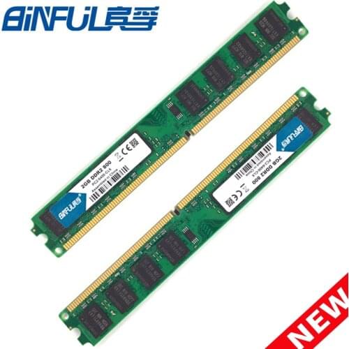 BiNFUL PC Memory RAM Memoria Module Computer Desktop DDR2 2X2GB 4GB PC2 5300 6400 667MHZ800MHZ 2GB 2G Full compatibility RAM