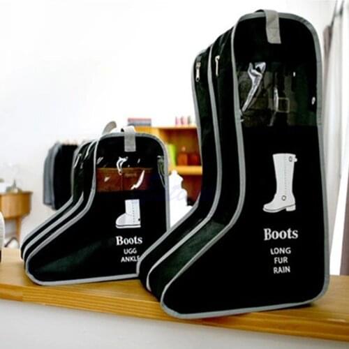 PP Long Riding Rain Ankle Boots Leather Shoes Storage Bag Organizer Case Travel Zipper bag for Boots Black Beige Drop shipping