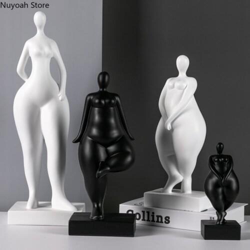 Simple Abstract Fat Woman Decoration Modern Figure Statue Home Decoration Resin Crafts Living Room Decoration Accessories