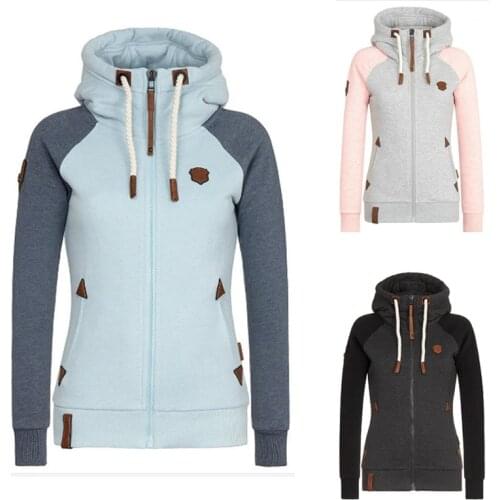 Fashion Color Matching Printed Hoodie Casual Sweatshirt Long-sleeved Pullover Top Sweatshirt Street Sweater Womens Hoodie