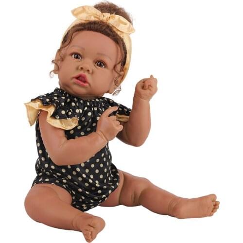 Hoomai New Black skin Realistic Reborn Baby Dolls Soft Body For Kids Christmas Gift Best Playmates