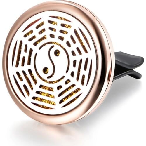 Tai Chi Gossip Detachable Car Air Perfume Diffuser Stainless Steel Vent Freshener Car Air Aroma Essential Oil Diffuser Pendant