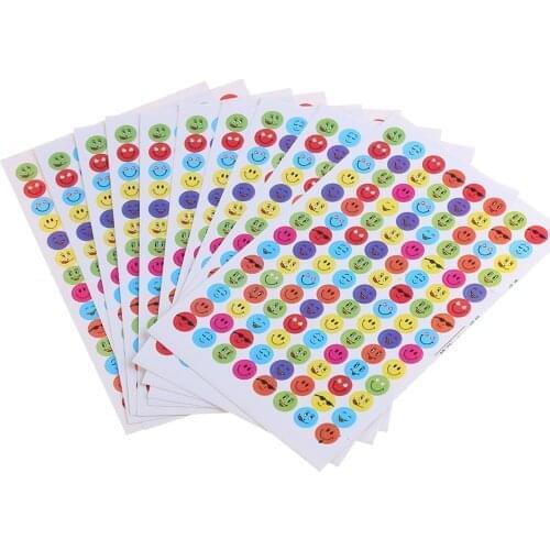 10PCS/Bag Smiley Face Reward Stickers Decal Label School Teacher Daily Gifts Stationery Sticker Sheets Scrapbooking Kids Toys
