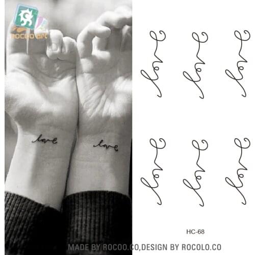 Waterproof Temporary Tattoo Sticker on body english letters Love tatto flash tatoo fake tattoos for girl women men 4