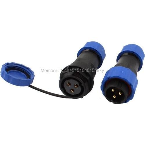 Waterproof Cable Wire Docking Plastic Aviation Connector SD20 20mm 3 Pin 3P IP68
