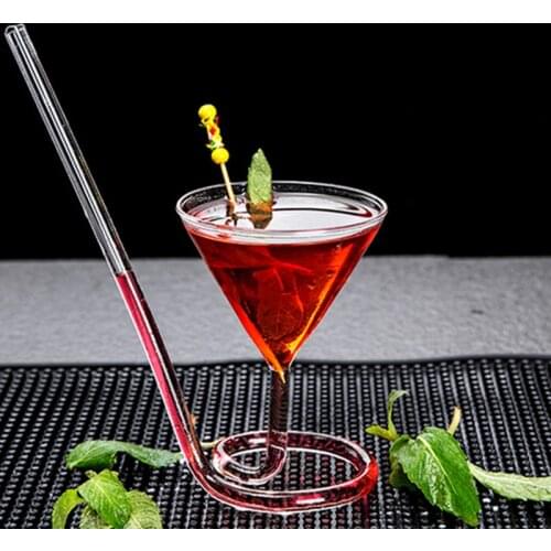 Net Red Rotating Martini Cup Halloween Spiral Vampire Cup Straw Cup Long Tail Cocktail Glass Molecule