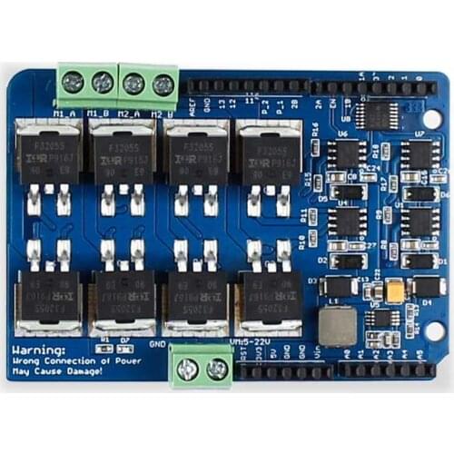Elecrow Dual Channel H-Bridge Motor Shield-V1.5 Driver IRF3205S MOSFET DC Motor 8A 22V Electronic DIY Kit