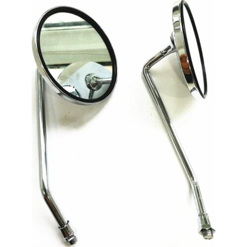 New Motorcycle bike 10mm Chrome Motorcycle Scooter Mirrors Custom Oval For Suzuki Kawasaki Honda Kymco Vespa SYM