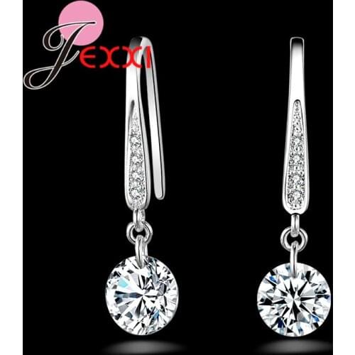 Unique Design 925 Sterling Silver Earrings For Women Girls Shiny Cubic Zirconia Spaekling Gift For Female Ladies Wholesale
