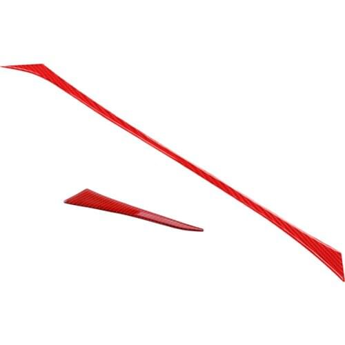 1 Pair Red Carbon Fiber Interior Dashboard Cover Trim Strip Sticker LHD Fit For Infiniti Q50 Q60 2014 2015 2016 2017 2018 2019
