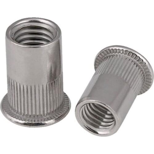 50-100pcs M3 M4 M5 M6 M8 M10 Stainless steel Alloy Rivnut Flat Head Threaded Rivet Insert Nutsert Cap Rivet Nut 50/70/100Pcs