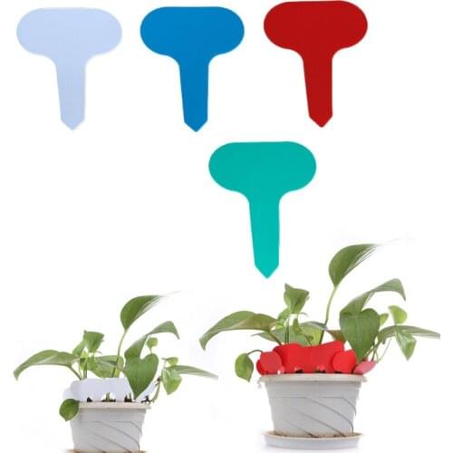 50pcs Nursery Garden Gray Plastic Plant T-type Markers Plant Tags Nursery Garden Labels wzpi