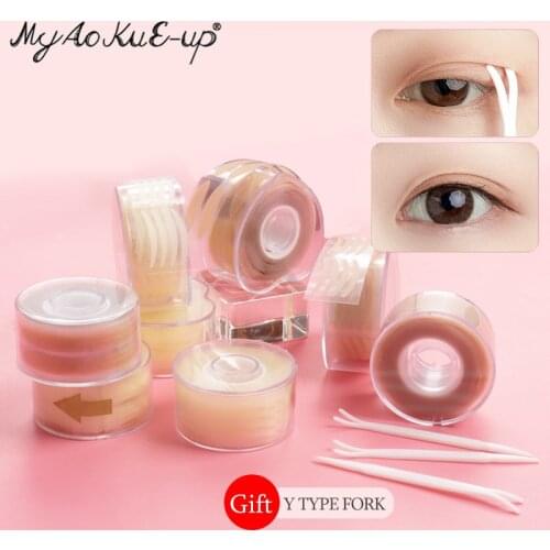 600Pcs/box Big Eyelid Tape Sticker Double Fold Self Adhesive Eyelid Tape Stickers S/L Makeup Clear Beige Invisible Tool