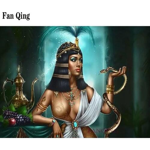 Handmade Diamond Painting Cleopatra Full Square egypt queen 5D Diy Diamond Embroidery woman Mosaic Rhinestone Gift Home Decor