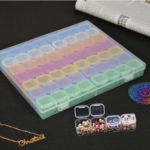 Diamond Painting Tool 56/28 Slots Plastic Storage Box Sticker Funnel Set for Diamond Painting Embroidery Accessories Bead Holder